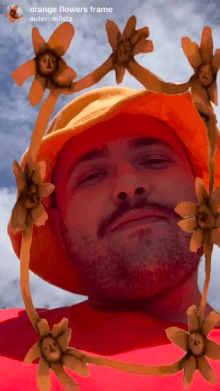 orange flowers frame