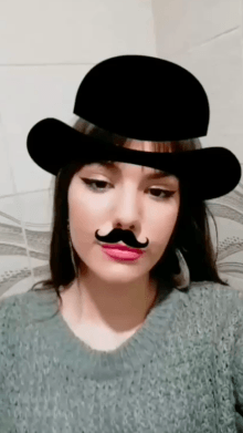 hat and mustache