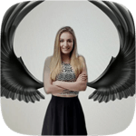 Black angel wings