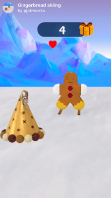 Gingerbread skiing