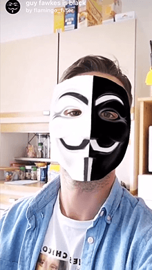 guy fawkes is black