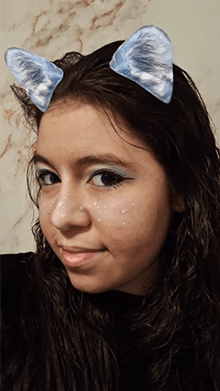 Blue Snow Kitty Makeup