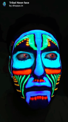 tribal neon face