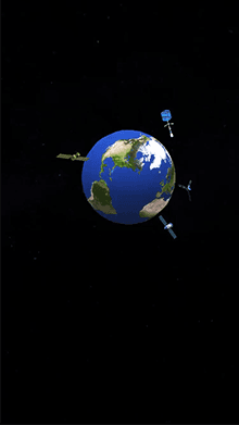 Earth and Satellit