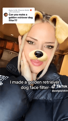 Golden Dog Face by Paige