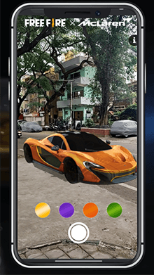 Garena Free Fire x McLaren Immersive Web AR Experience: McLaren in your space.